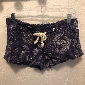 Roxy blue drawstring shorts